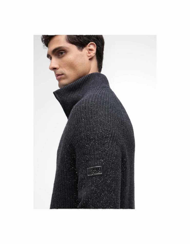 Chester Mens Funnel Neck Jumper - Charcoal Marl