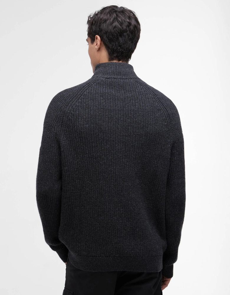 Chester Mens Funnel Neck Jumper - Charcoal Marl