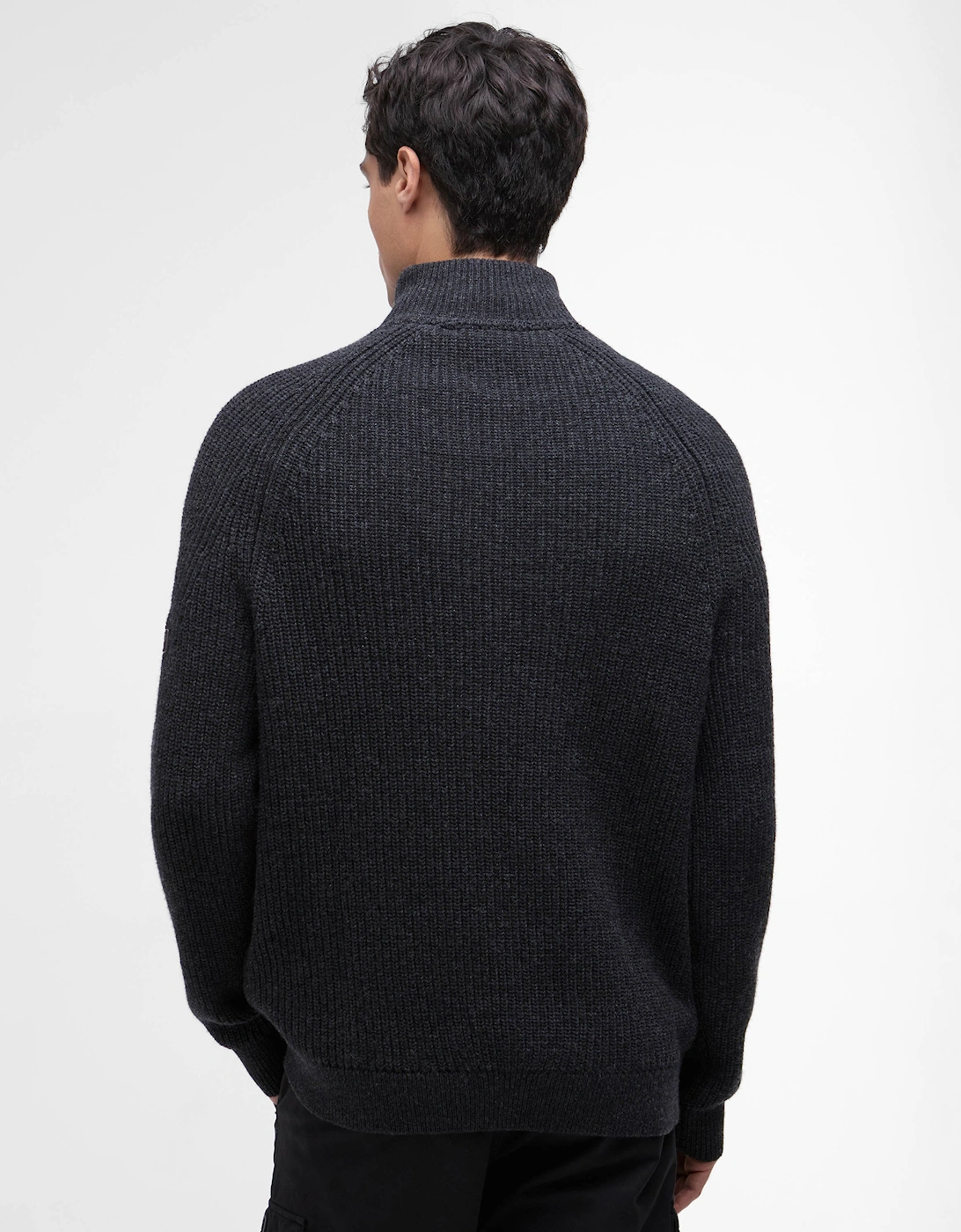Chester Mens Funnel Neck Jumper - Charcoal Marl