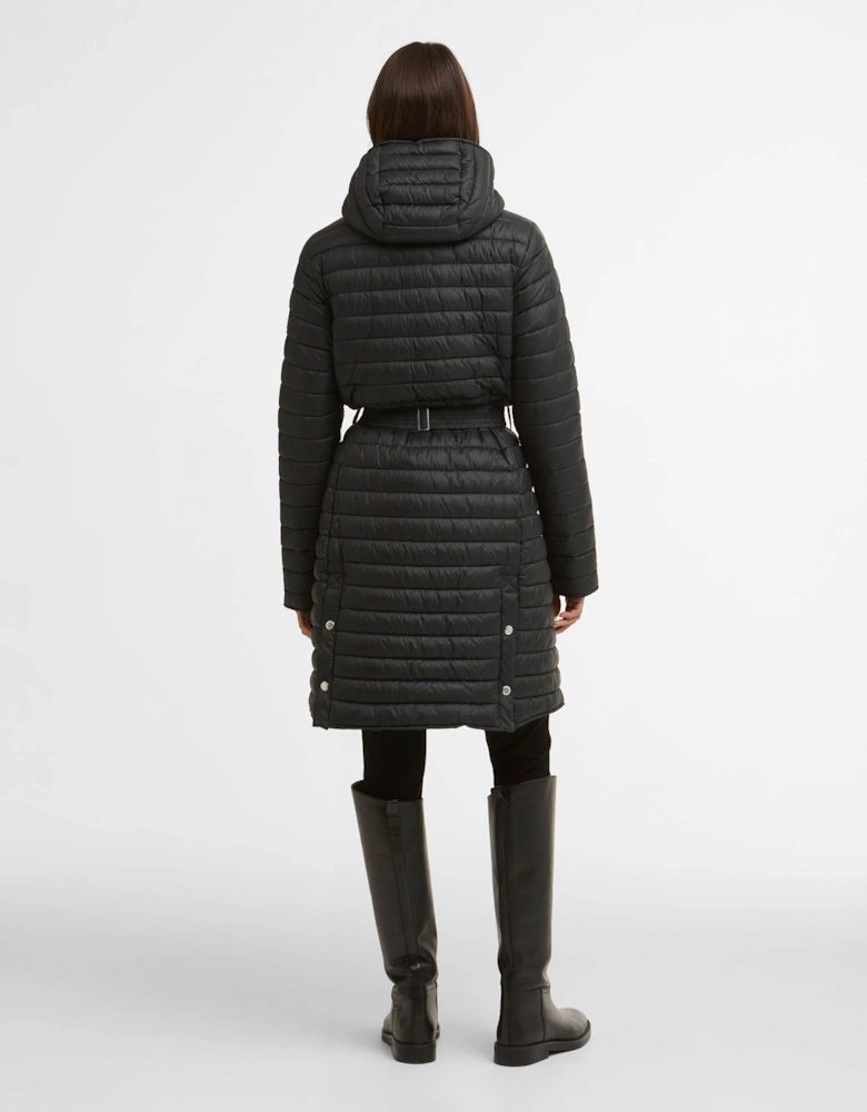 Longline Jada Womens Puffer Jacket - Black