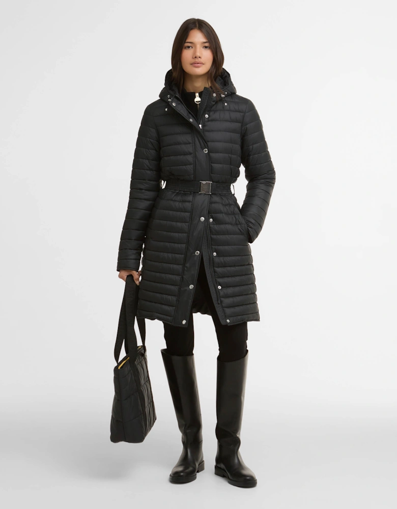 Longline Jada Womens Puffer Jacket - Black