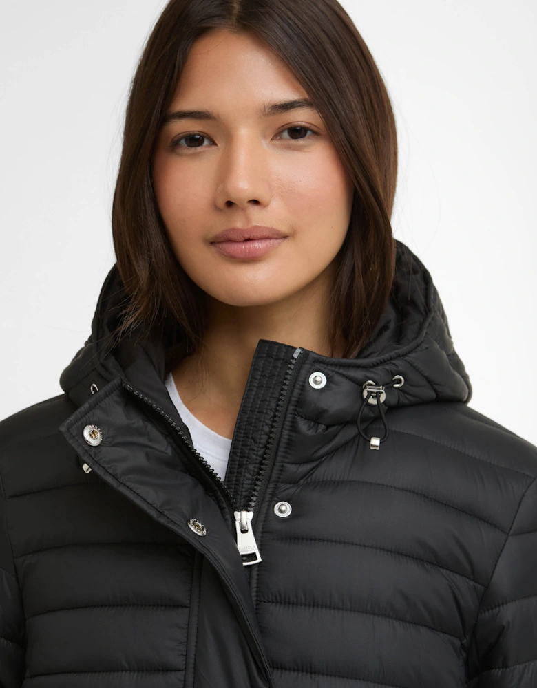 Longline Jada Womens Puffer Jacket - Black