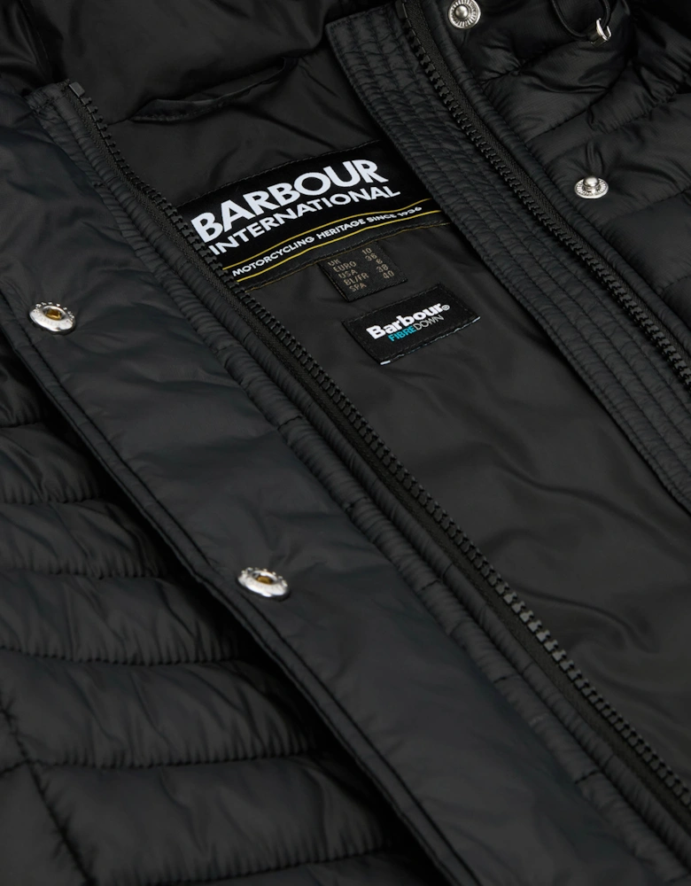 Longline Jada Womens Puffer Jacket - Black