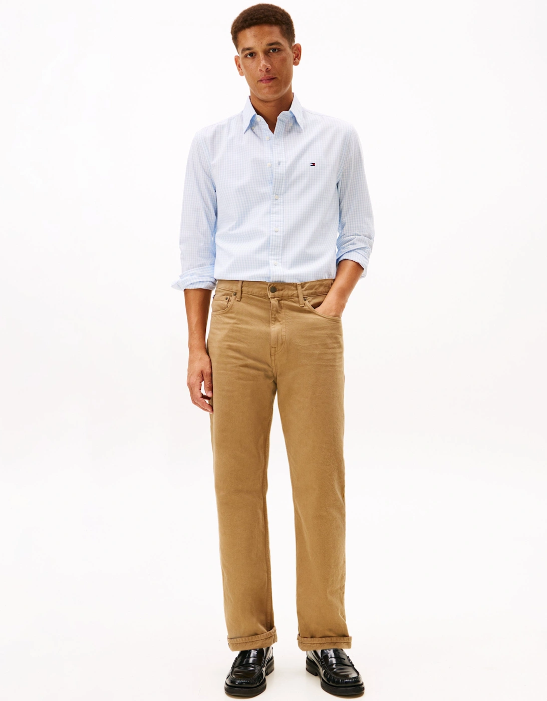 Flex Poplin Big Gingham Mens Shirt - Sweet Blue/Check