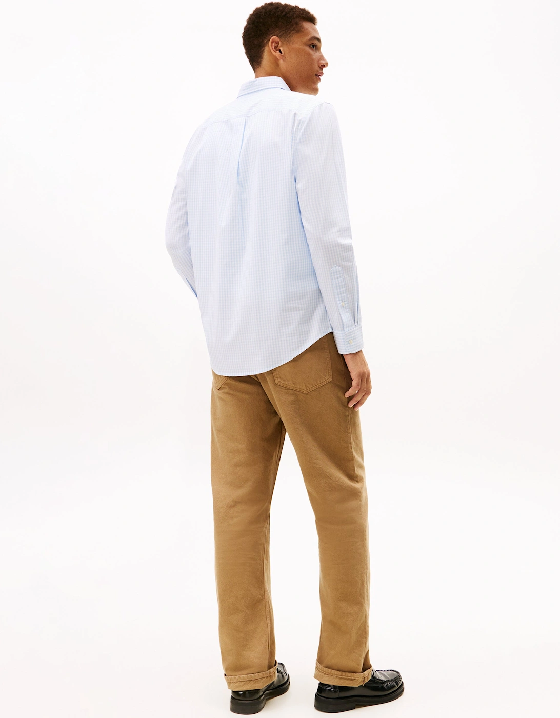 Flex Poplin Big Gingham Mens Shirt - Sweet Blue/Check