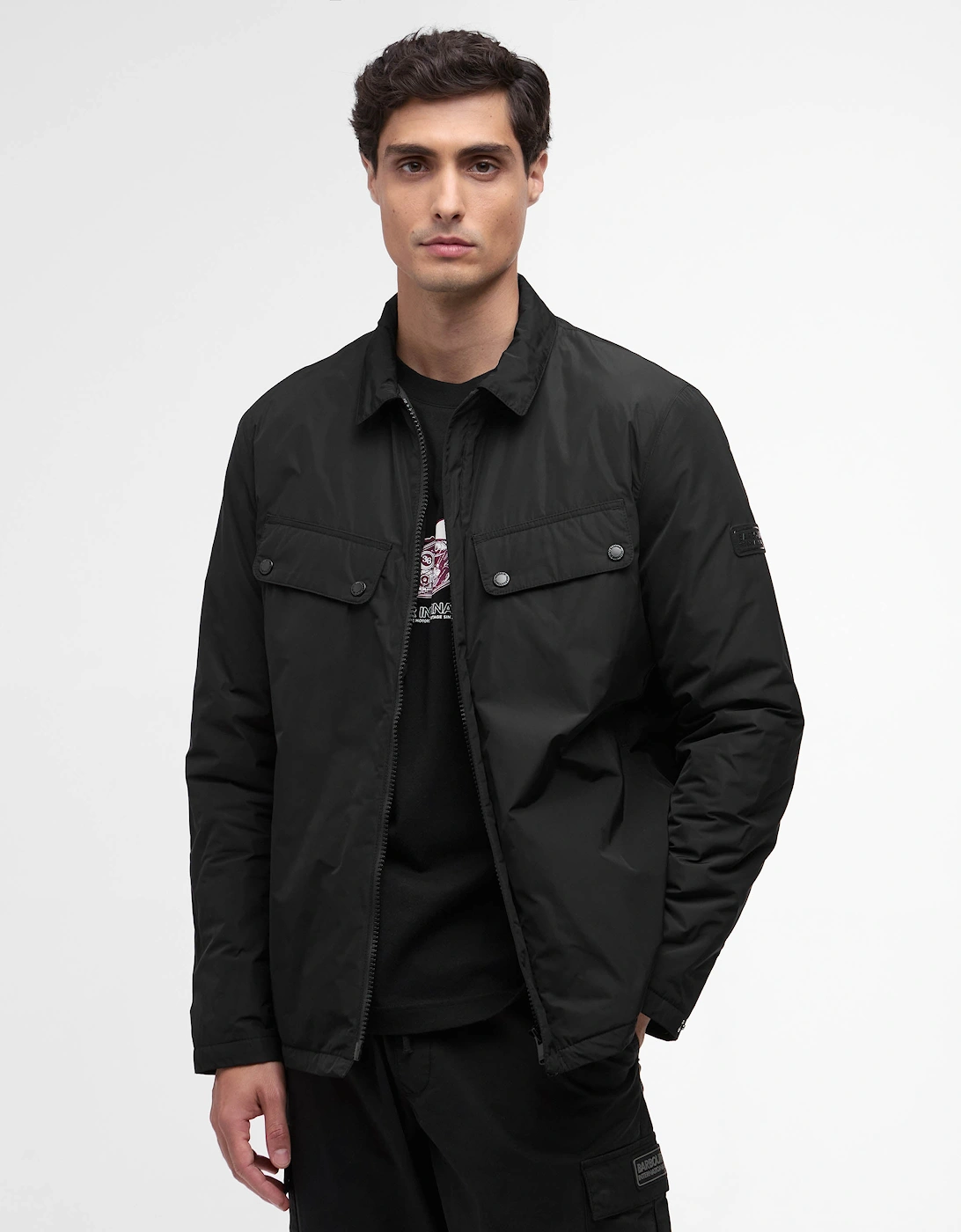 Padded Ariel Mens Shirt Jacket - Black, 8 of 7