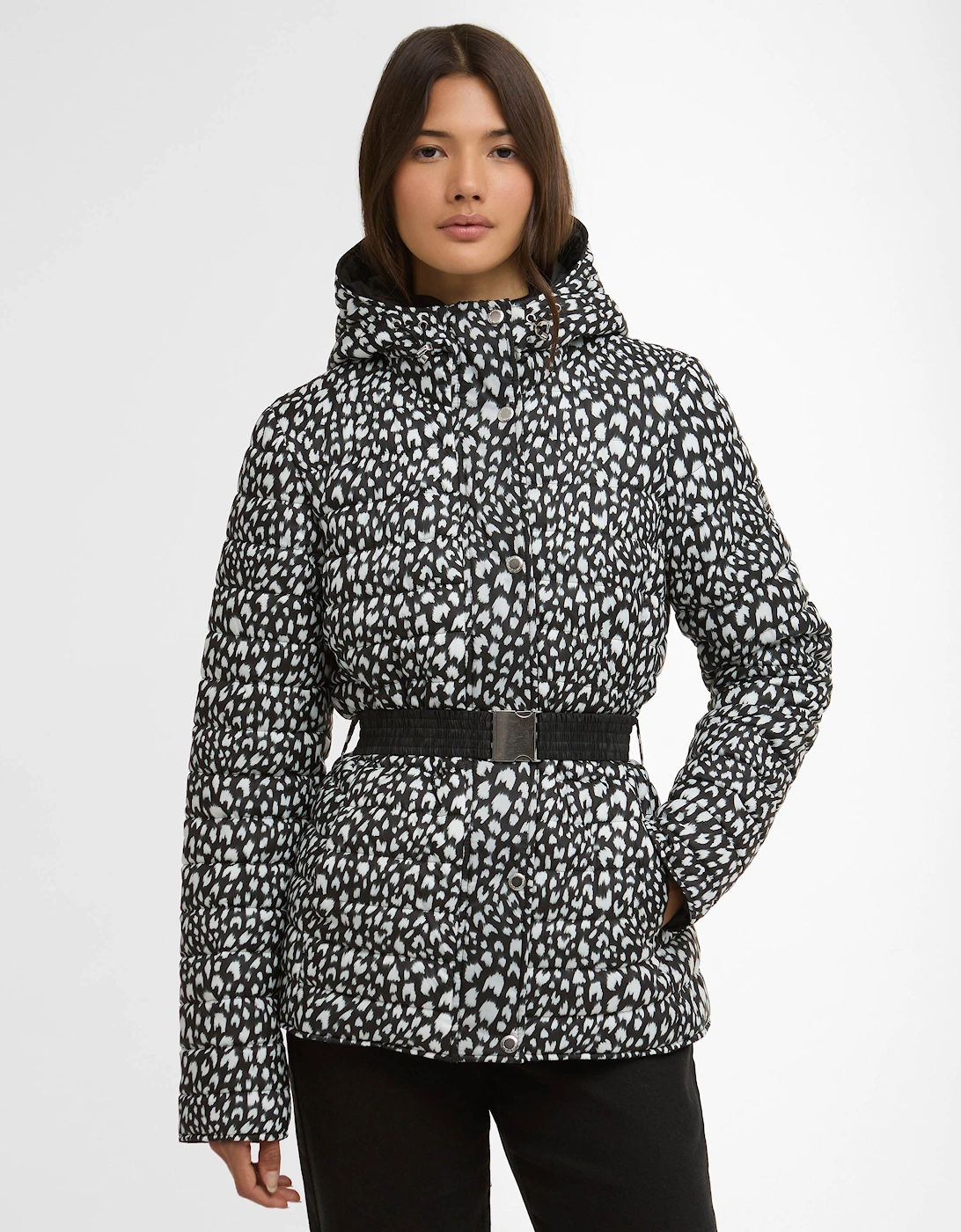Printed Jada Womens Puffer Jacket - Snow Leopard Print, 8 of 7
