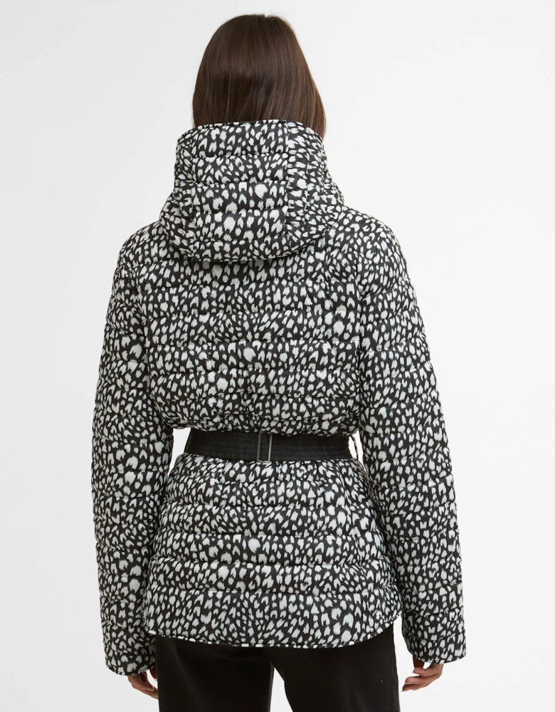 Printed Jada Womens Puffer Jacket - Snow Leopard Print