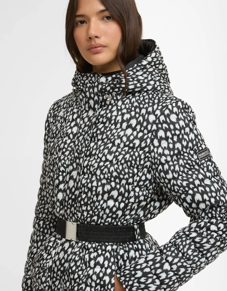Printed Jada Womens Puffer Jacket - Snow Leopard Print