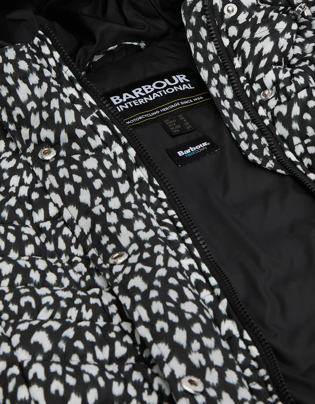 Printed Jada Womens Puffer Jacket - Snow Leopard Print