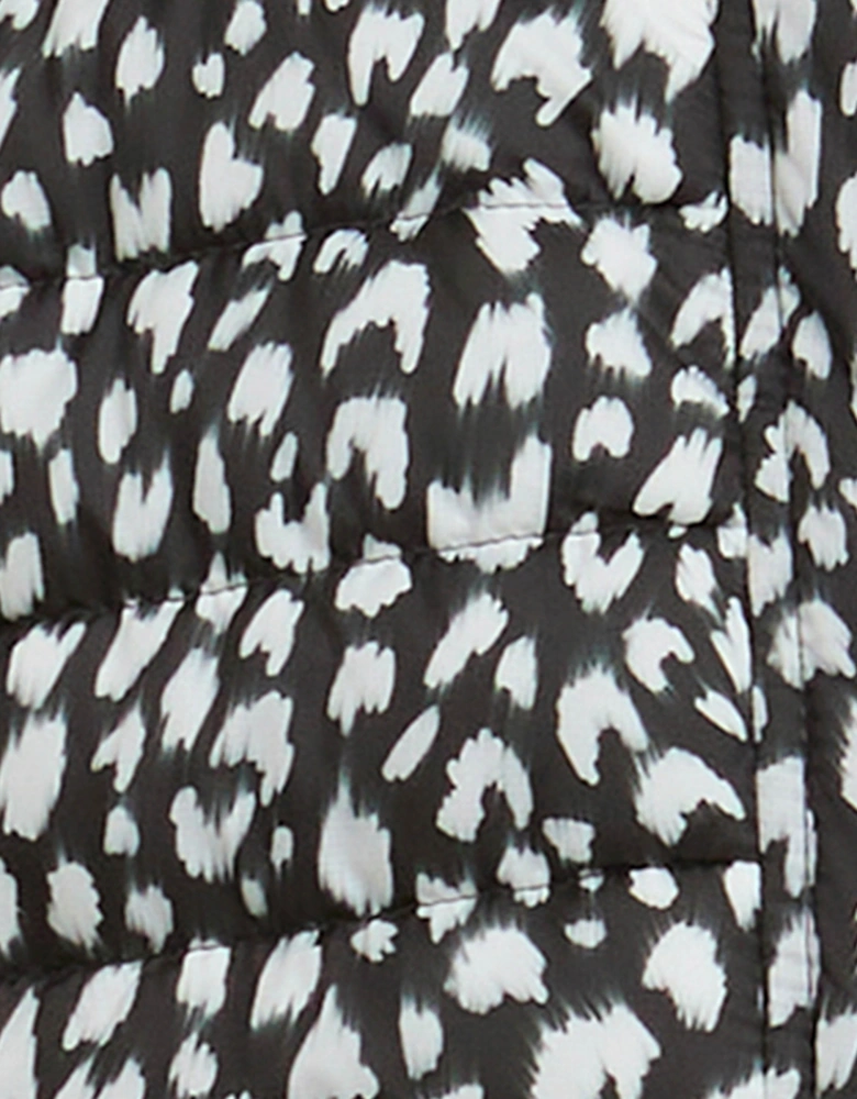Printed Jada Womens Puffer Jacket - Snow Leopard Print