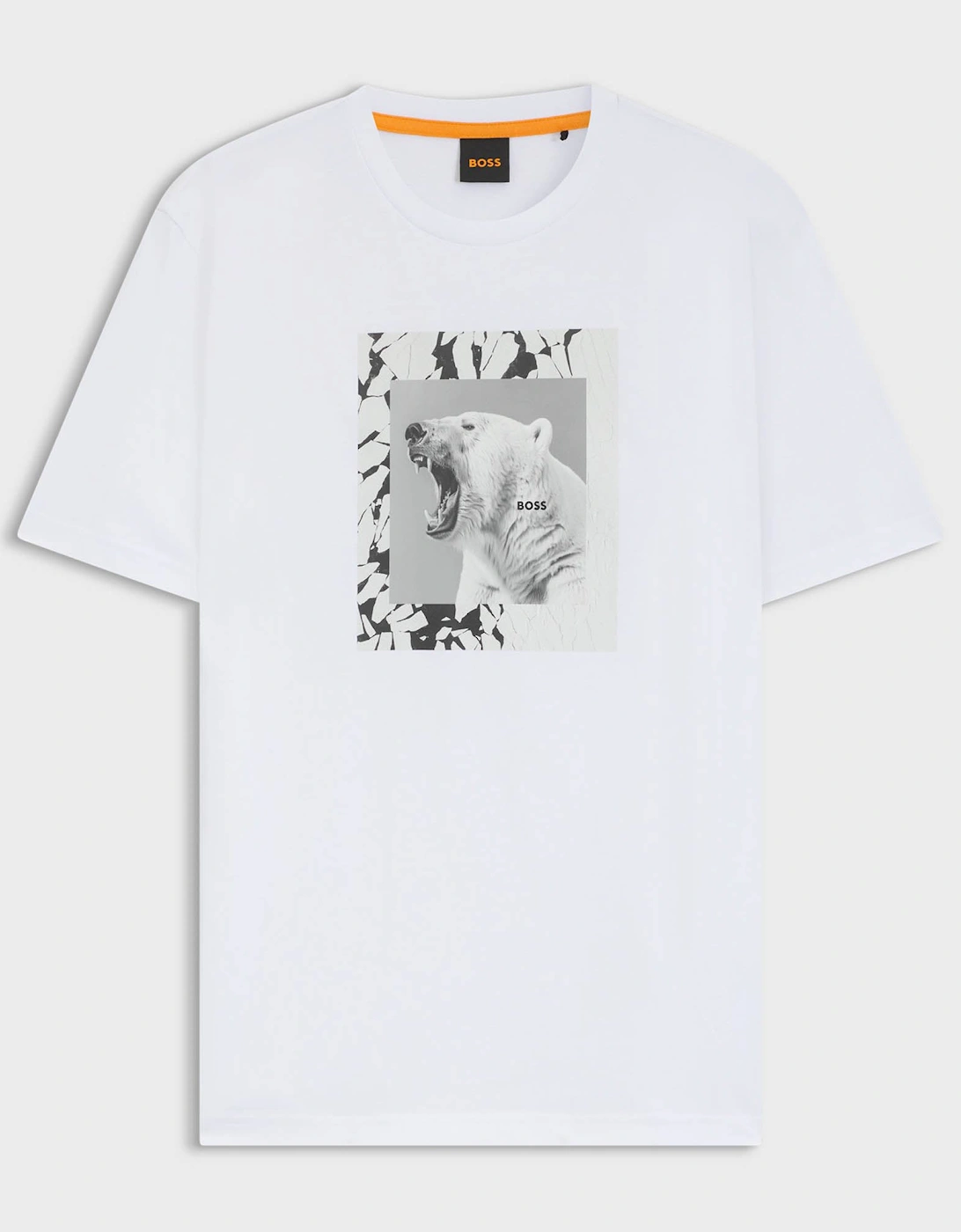 BOSS Orange Te lupo Mens Polar Bear Graphic T-Shirt - White 100, 2 of 1