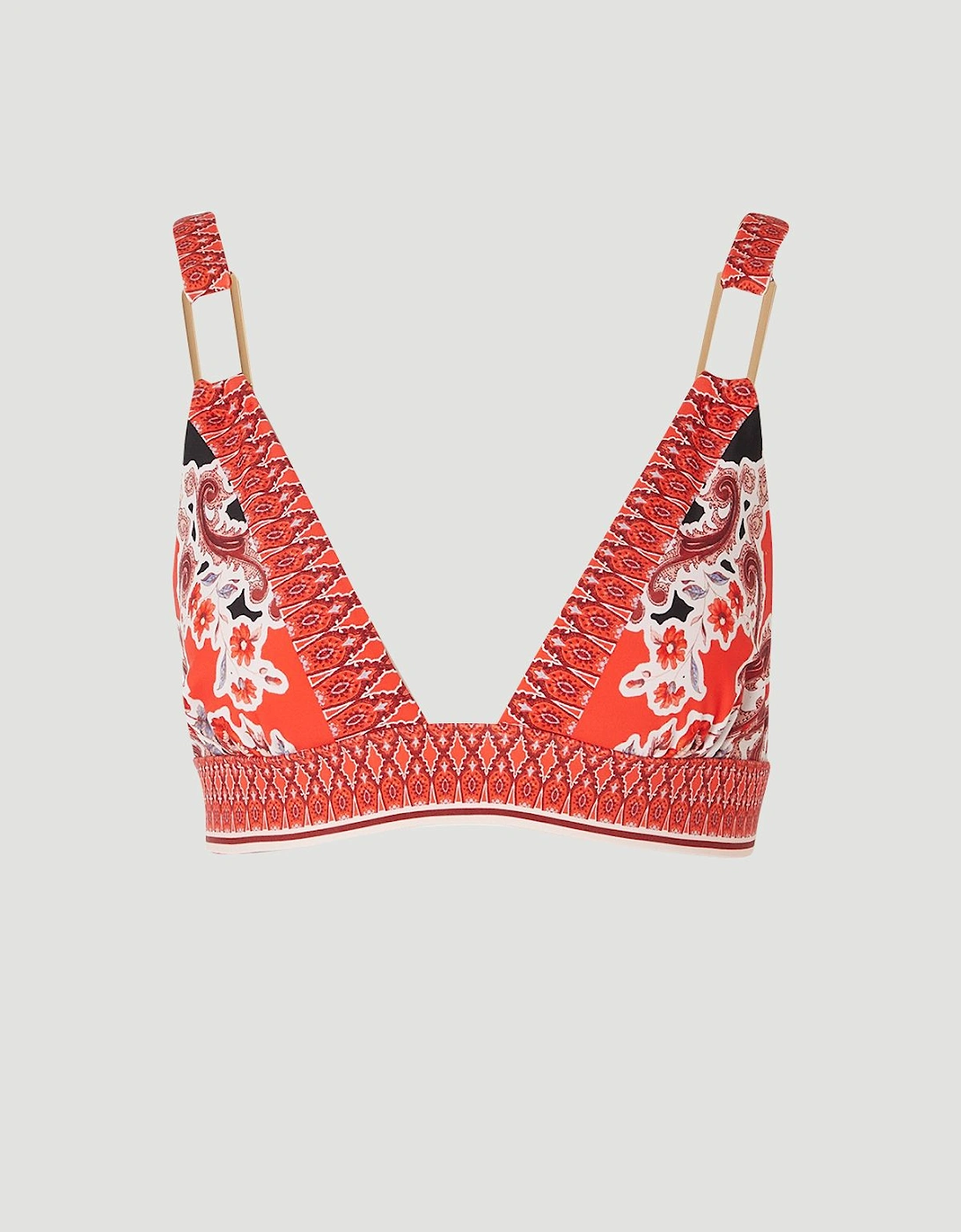 Scarf Mirrored Print Plunge Bikini Top, 2 of 1