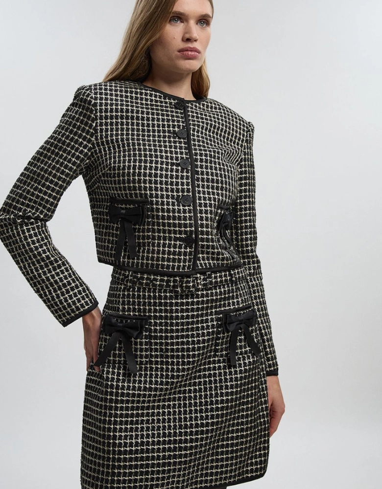 Tall Tailored Tweed Bow Detail Mini Skirt