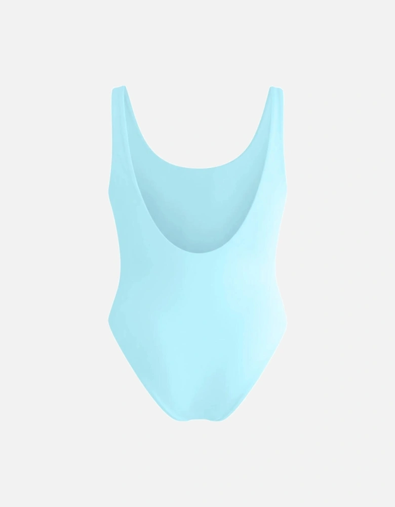 Una High Cut Scoop Back Blue Swimsuit