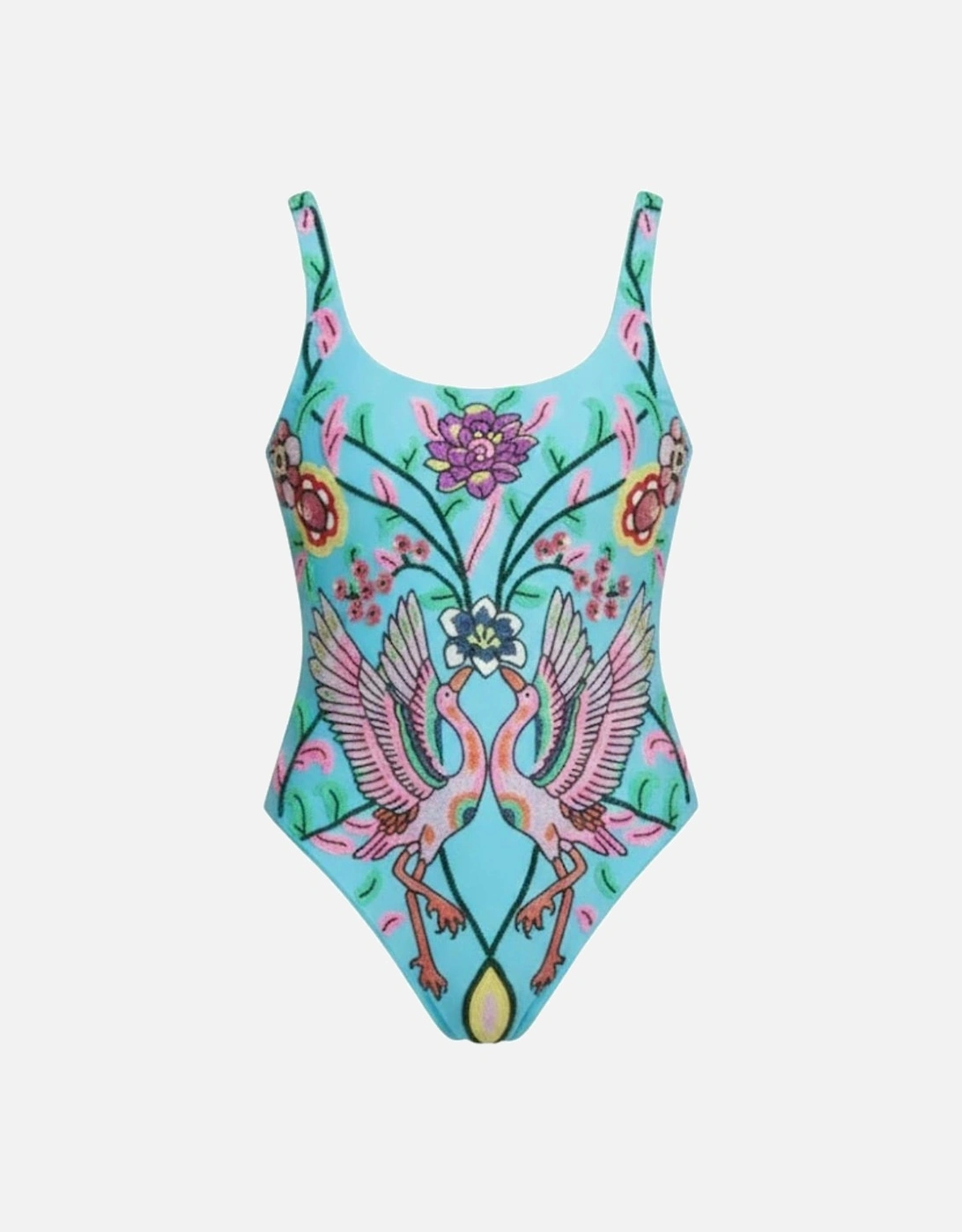 Una High Cut Scoop Back Blue Swimsuit