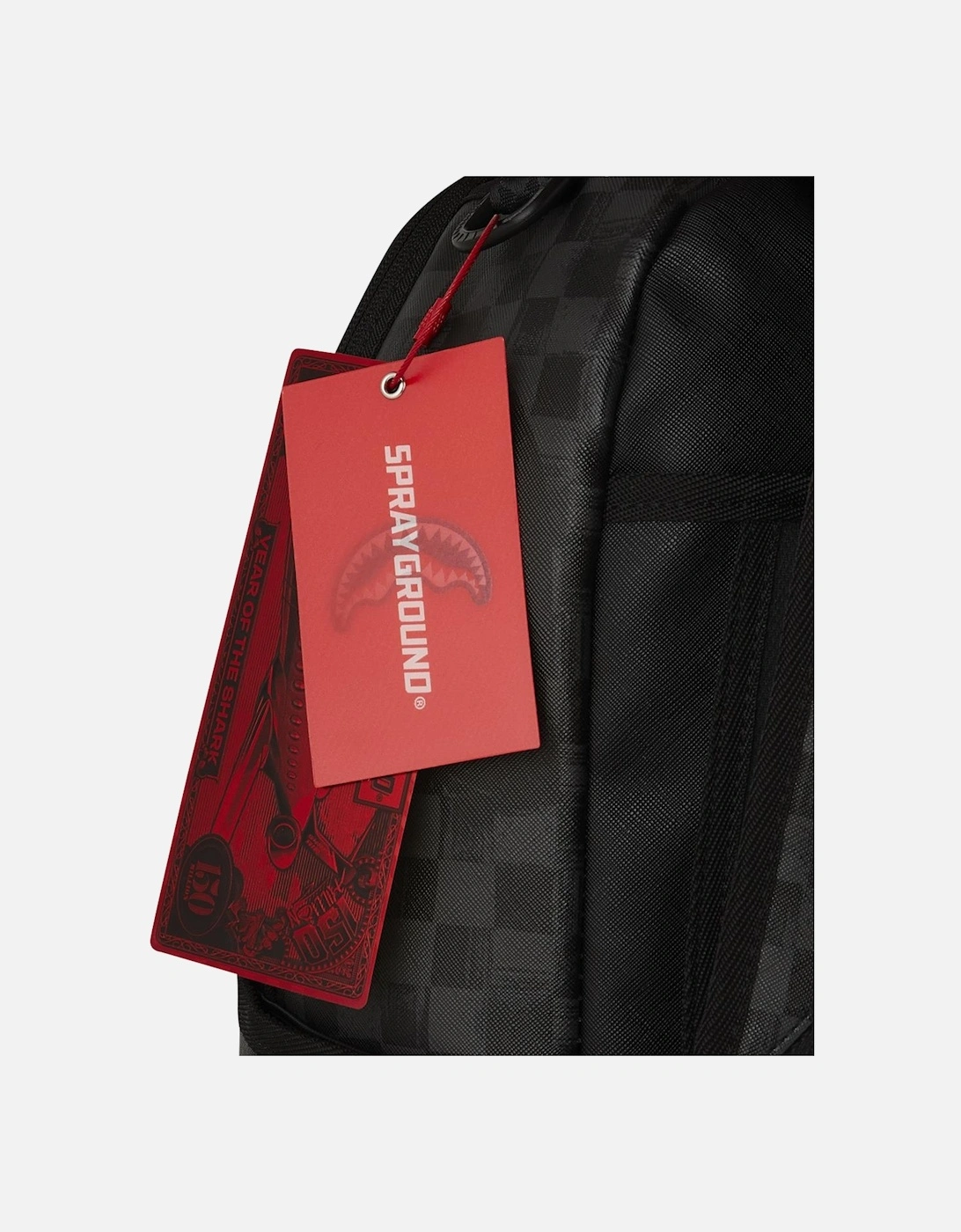 Scribble Shark Check Backpack - Grey/Black