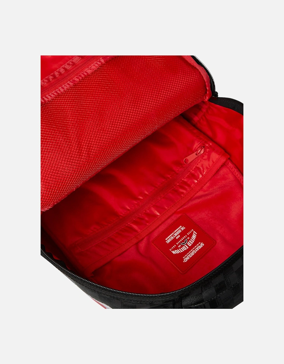 Scribble Shark Check Backpack - Grey/Black