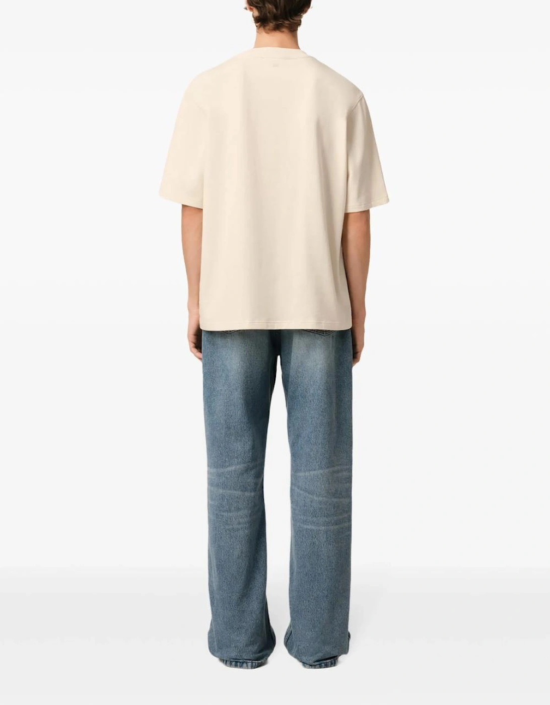 Heart Patch T-Shirt Beige Cream