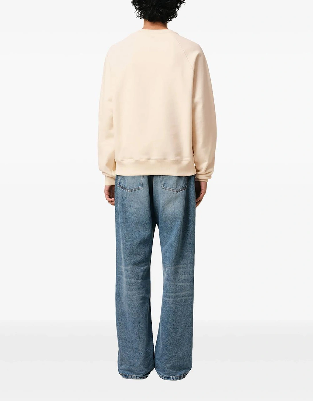 Heart Patch Sweatshirt Beige Cream