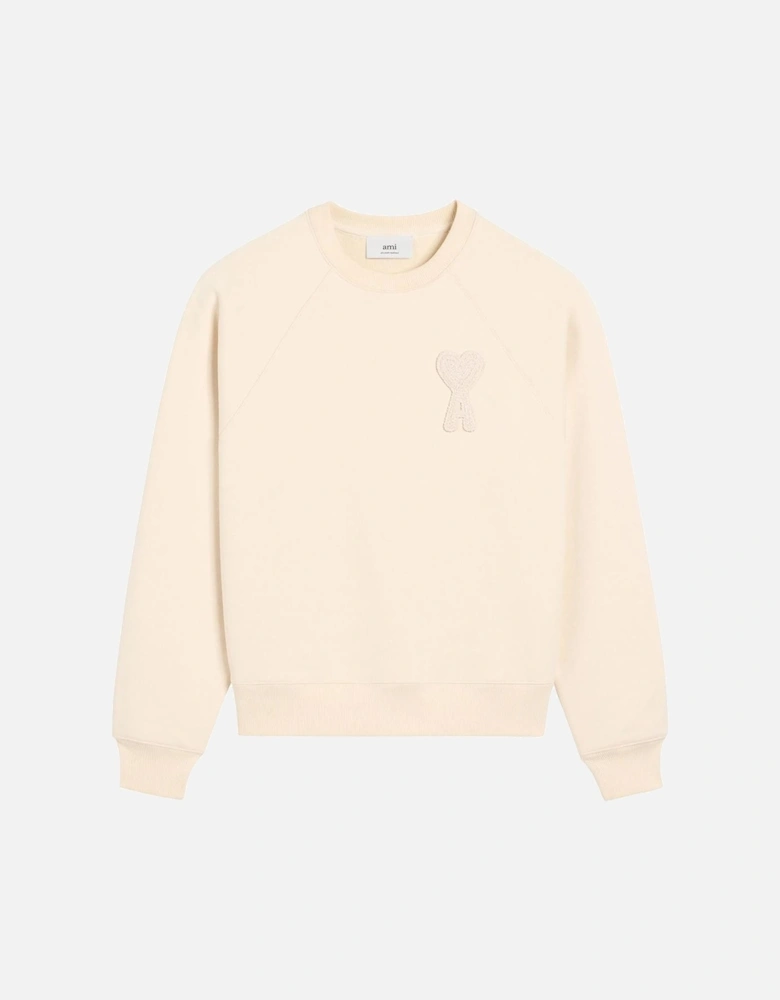 Heart Patch Sweatshirt Beige Cream