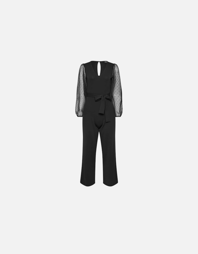 Petite Mesh Sleeve Jumpsuit