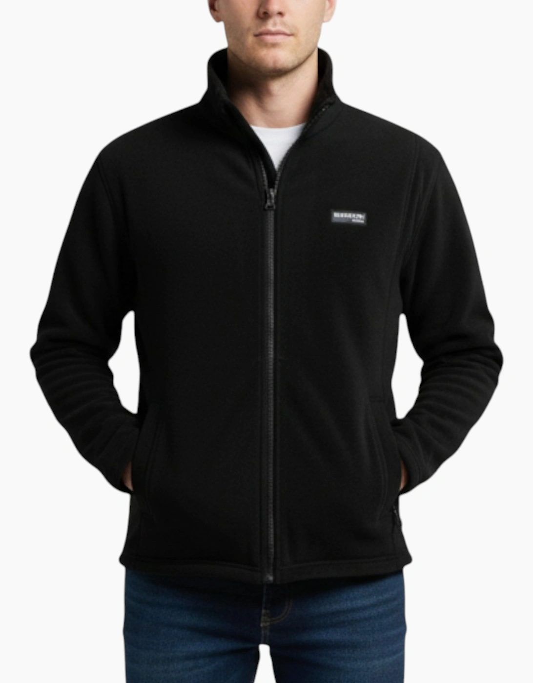 Burton Men's Burton Mens Sweatshirt Full Zipper Jacket Long Sleeve High Neck Plain Jumper Top - Black