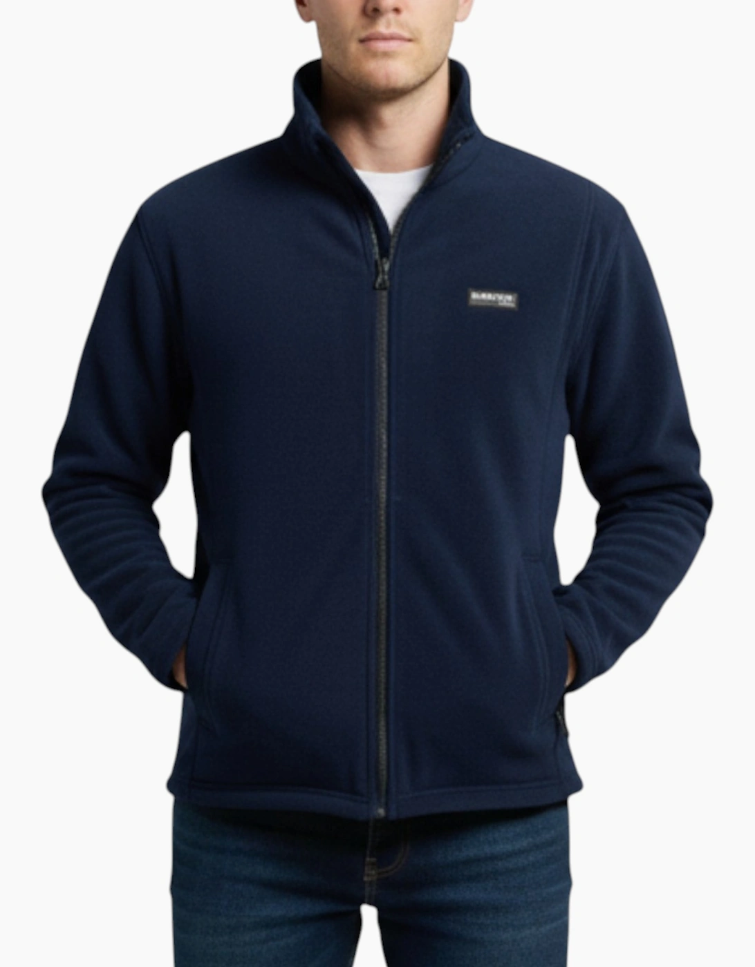 Burton Men's Burton Mens Sweatshirt Full Zipper Jacket Long Sleeve High Neck Plain Jumper Top - Navy