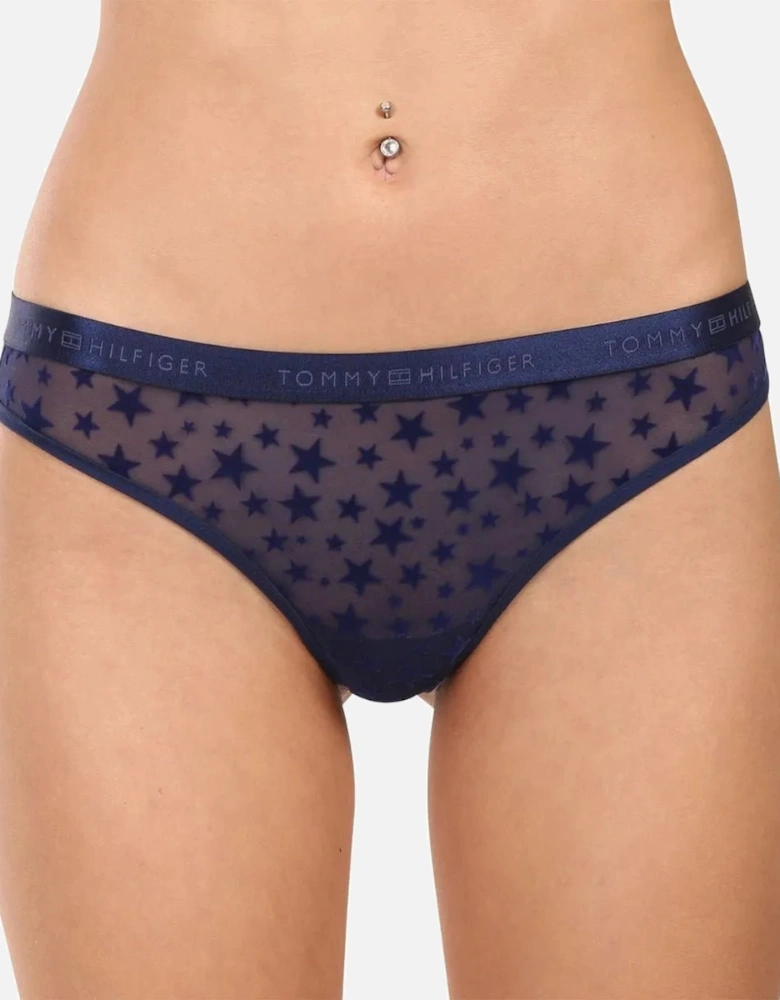 3-Pack Mesh Stars Thongs Gift Set, Navy/Pink/Red