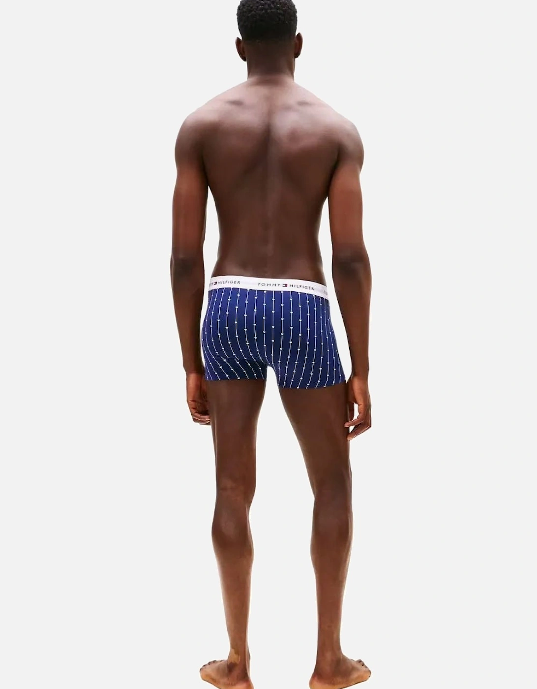 3-Pack Signature Cotton Hearts Print Boxer Trunks, Navy/Pink/Red