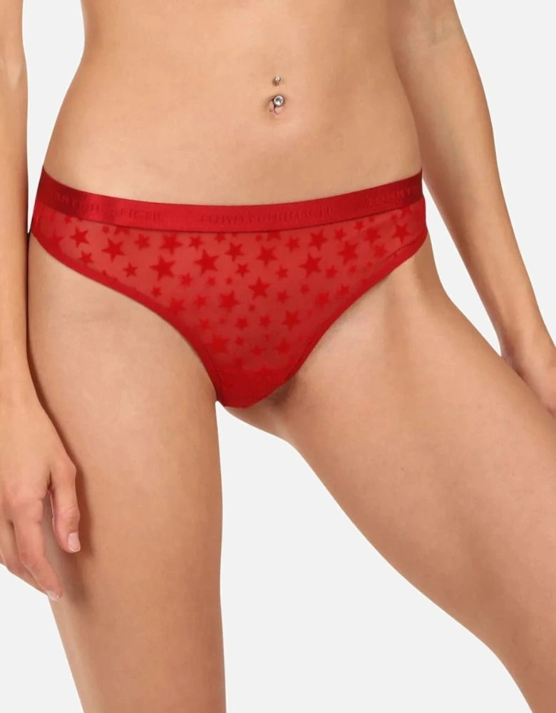 3-Pack Mesh Stars Thongs Gift Set, Navy/Pink/Red