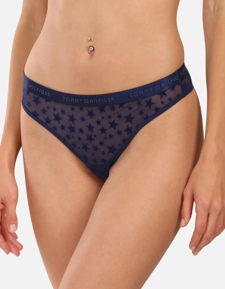 3-Pack Mesh Stars Thongs Gift Set, Navy/Pink/Red