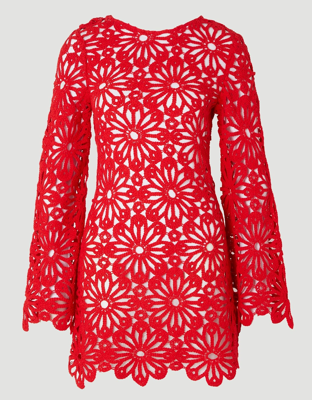 Floral Crochet Woven Beach Mini Dress, 2 of 1