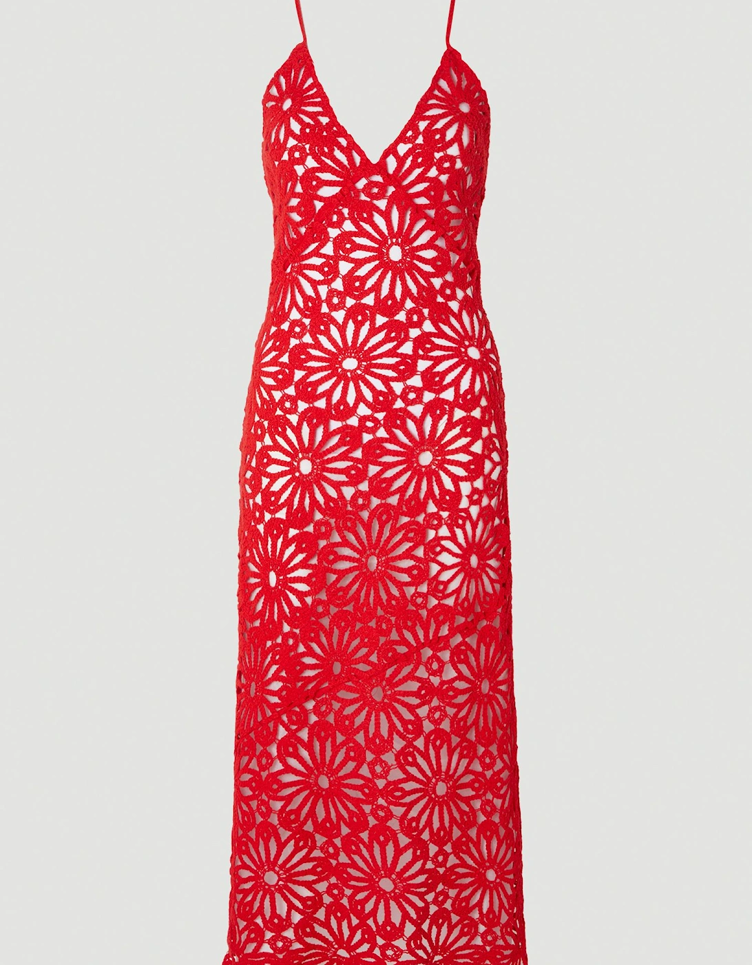 Floral Crochet Woven Beach Maxi Dress, 2 of 1