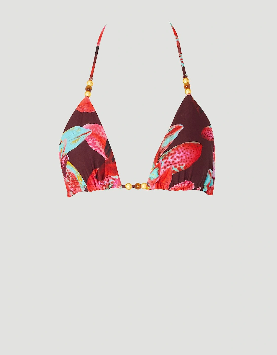 Photographic Floral Reversible Bikini Top With Bead Detail, 2 of 1