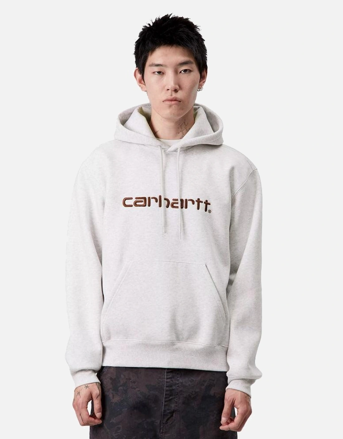 Logo Carhartt Hoodie Ash Heather/Rondo