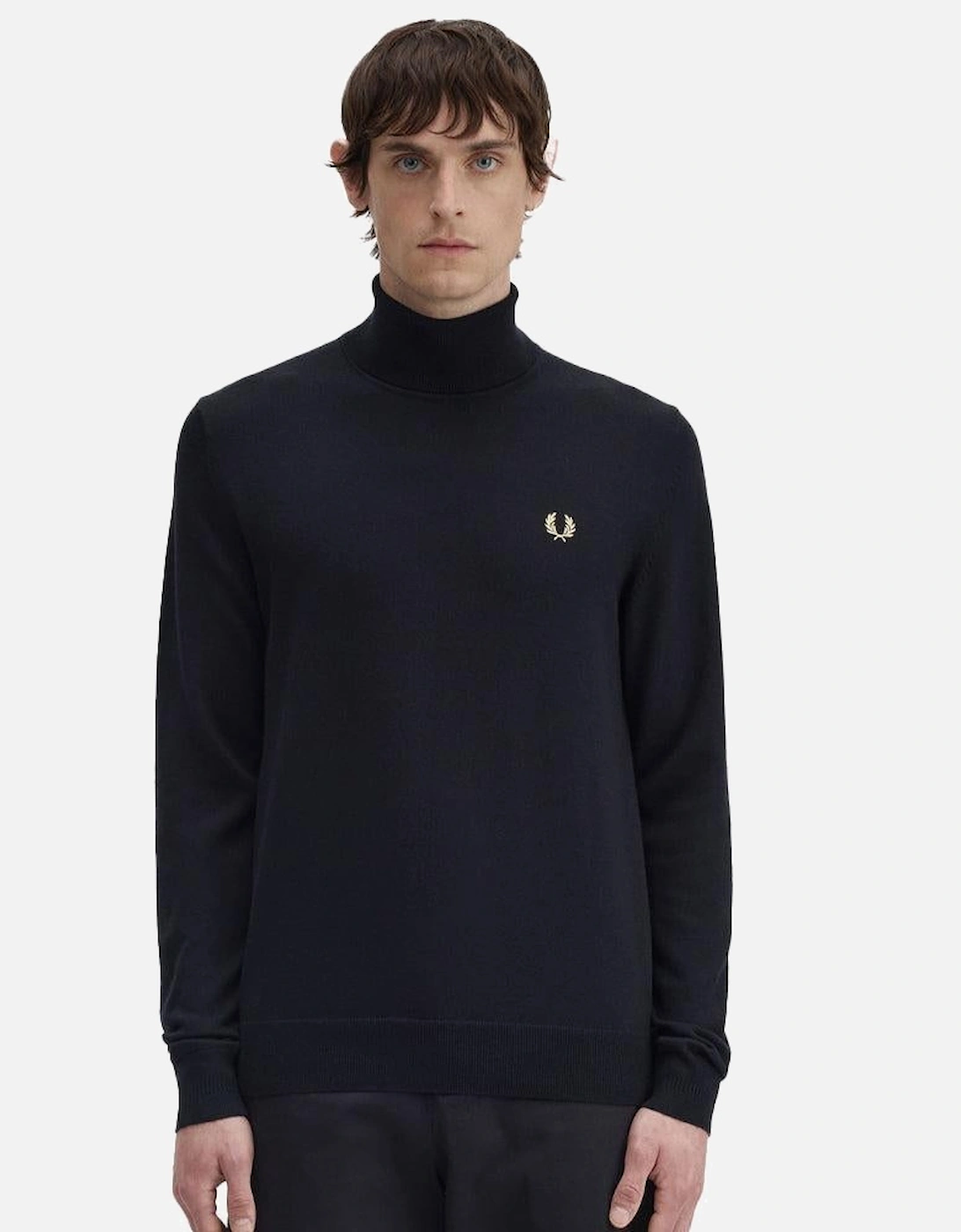 Roll Neck Knit Jumper Black