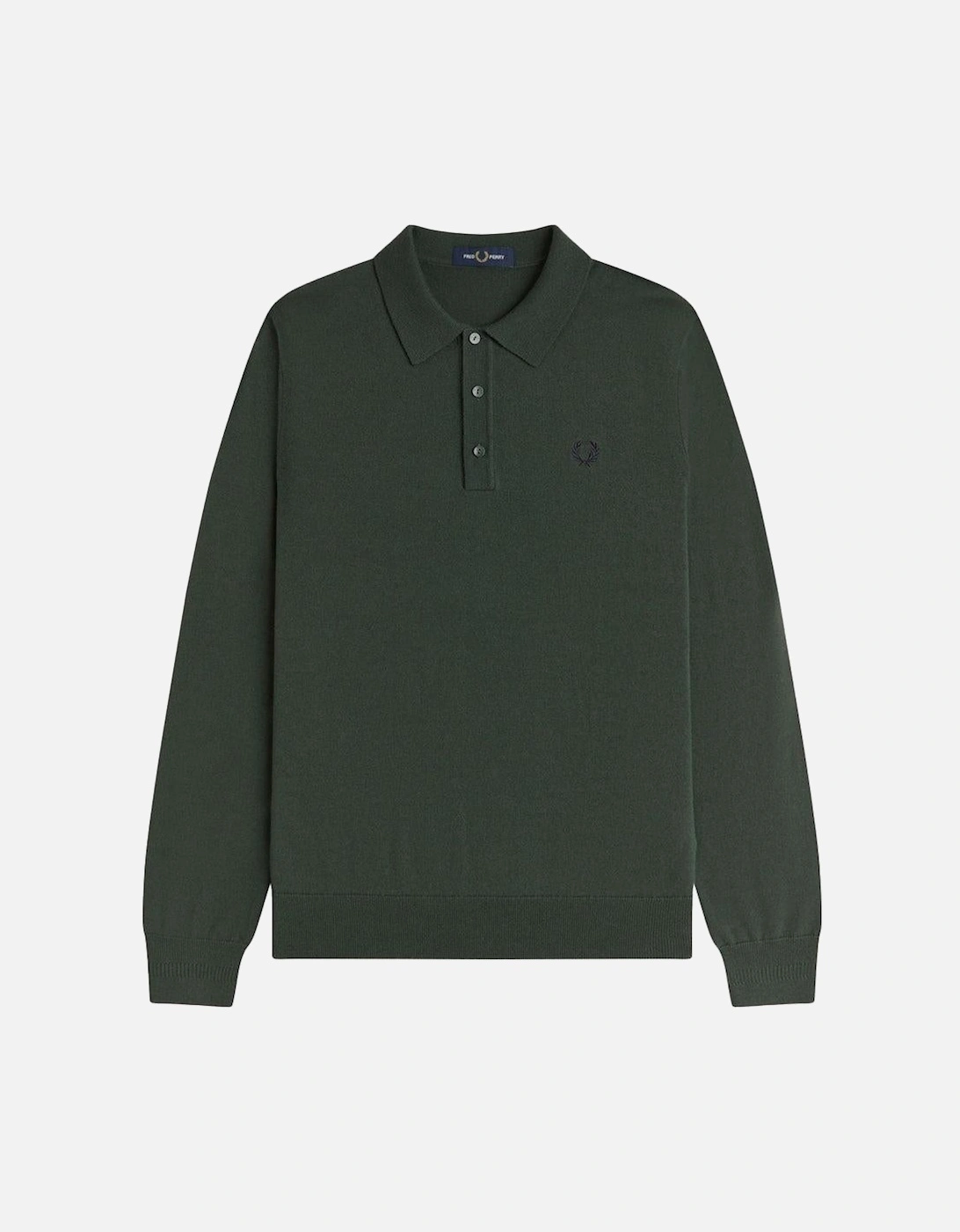 Classic Knitted Long Sleeve Polo Shirt Court Green, 5 of 4