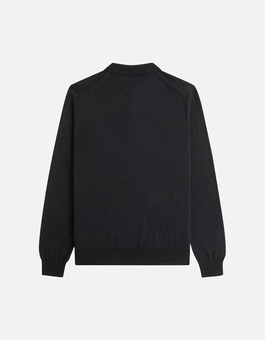 Classic Knitted Long Sleeve Polo Shirt Black