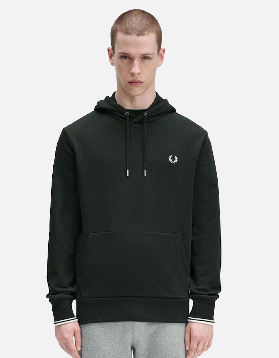 Tipped Hoodie Night Green/Snow White