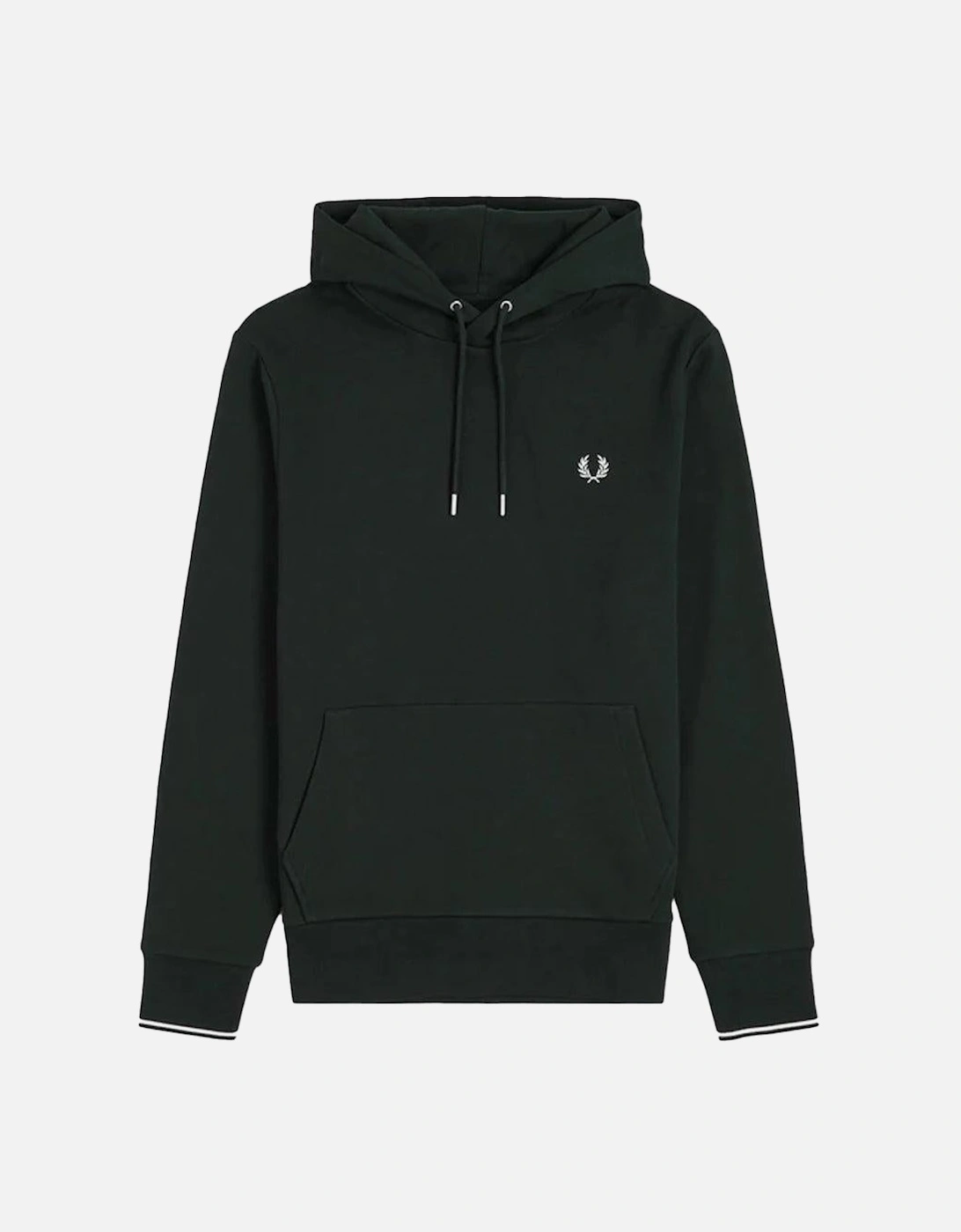 Men's Fred Perry Tipped Hoodie Night Green/Snow White - Black - Size: 38