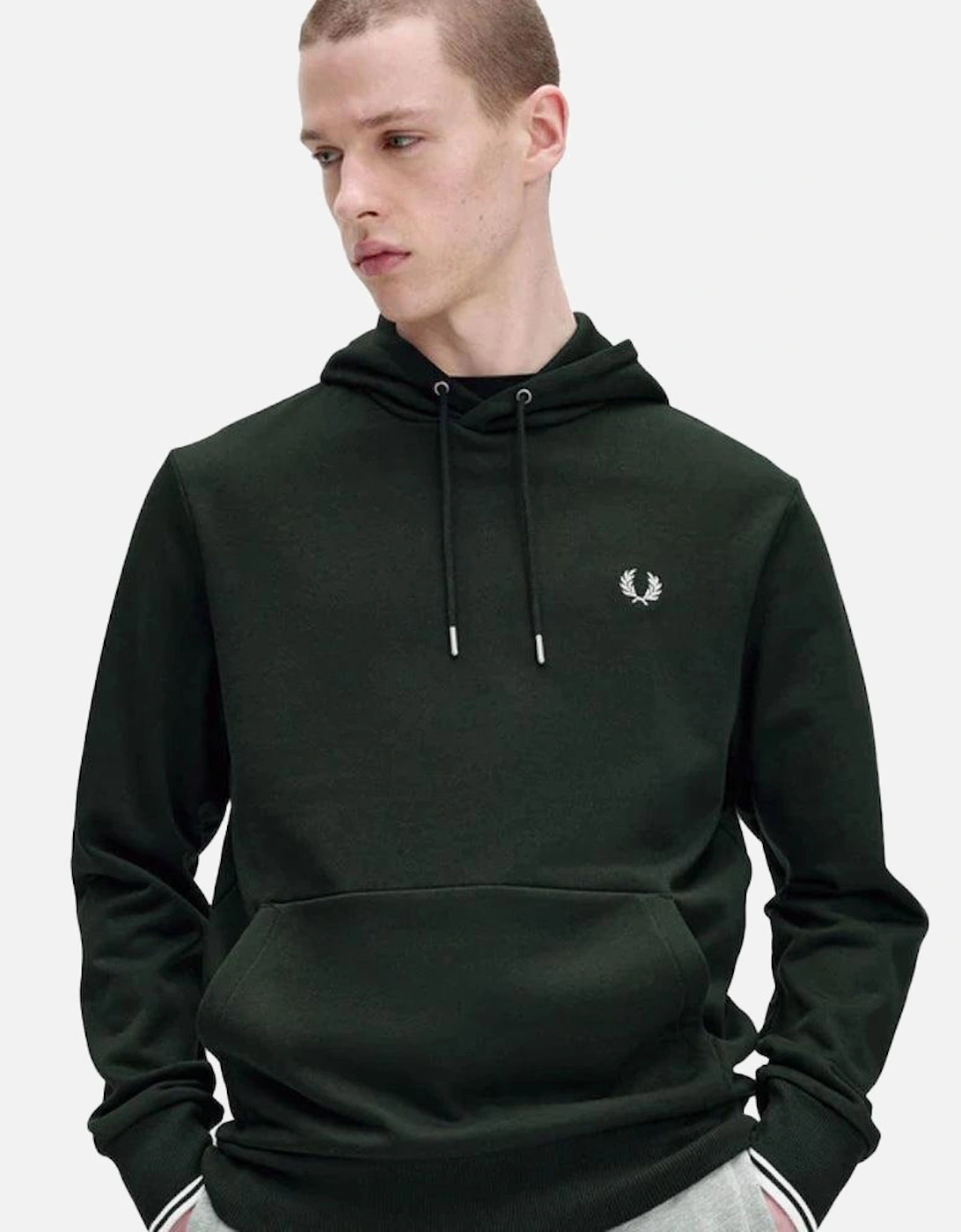 Tipped Hoodie Night Green/Snow White