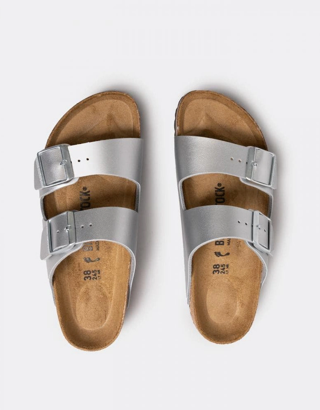 Birko-Flor Metallic Womens Sandals - Silver