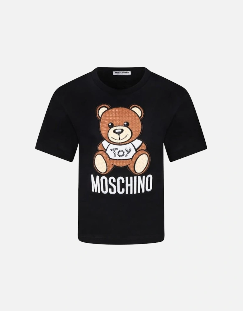 kids Bear T Shirt Black