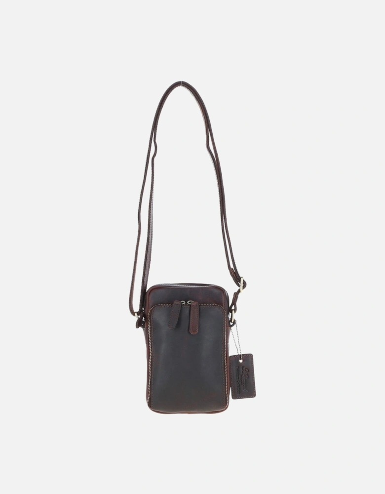 Mens Leather Organiser Bag Brown