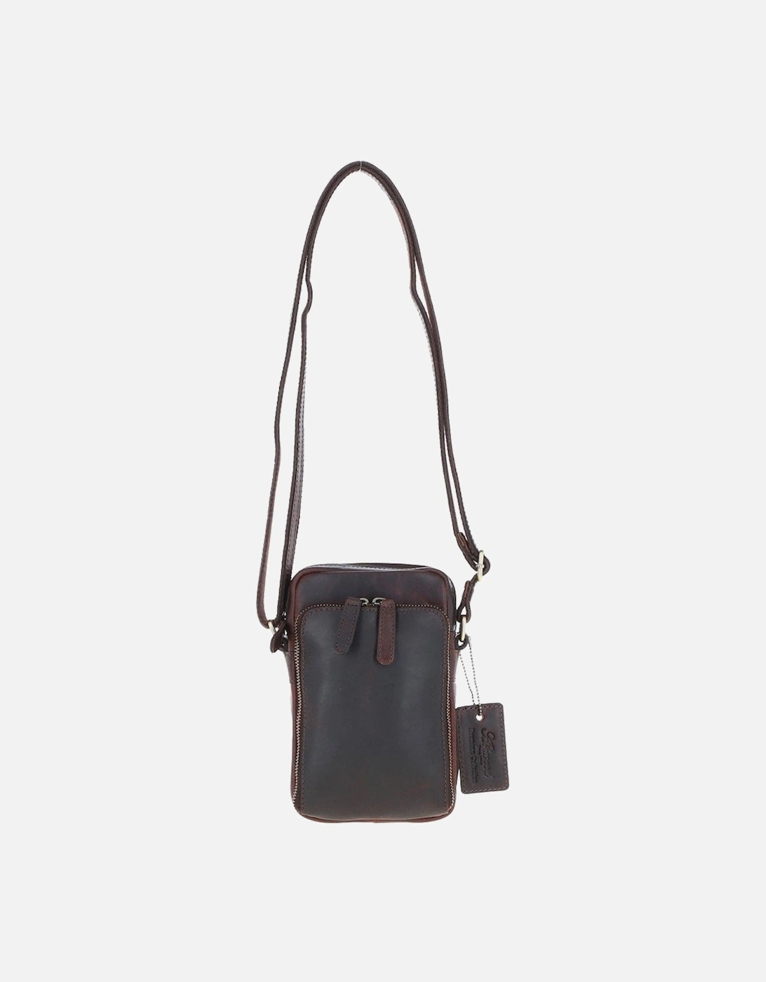 Mens Leather Organiser Bag Brown, 5 of 4