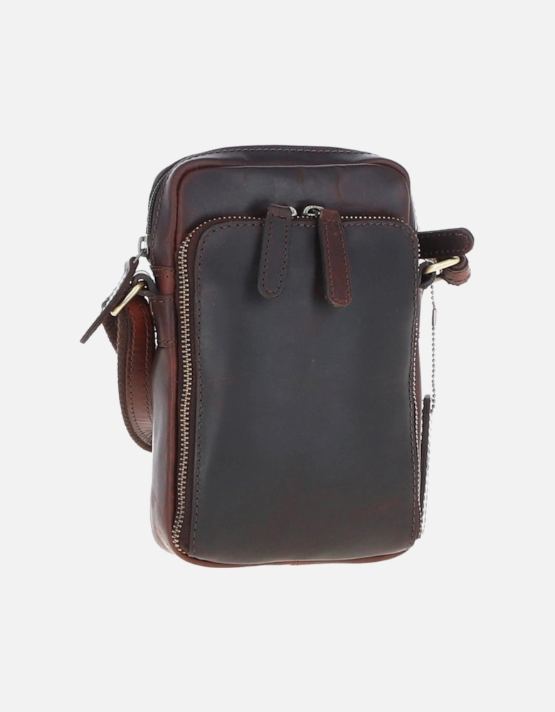 Mens Leather Organiser Bag Brown