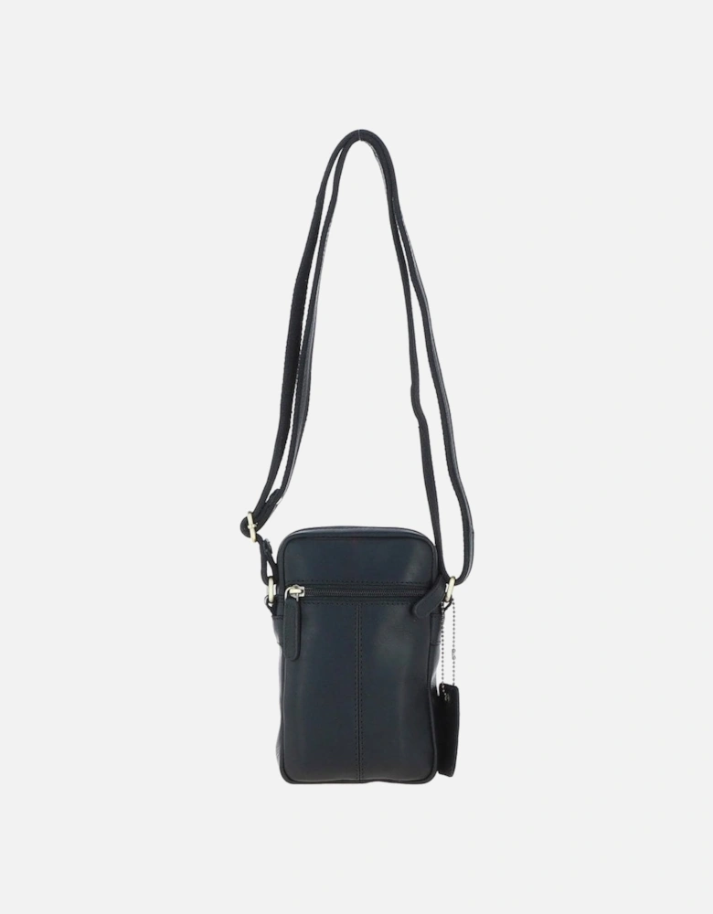 Mens leather organiser bag BLACK