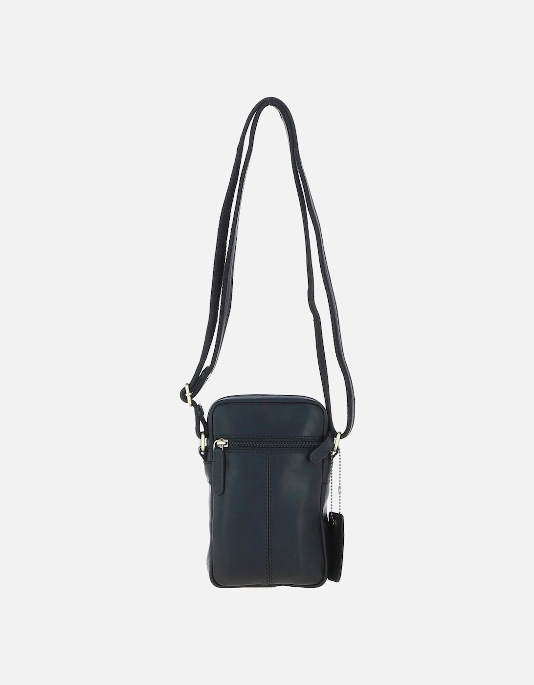 Mens leather organiser bag BLACK