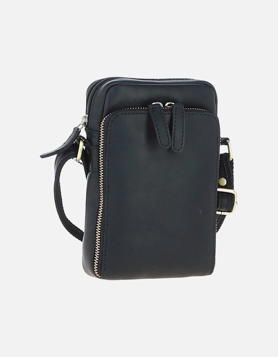 Mens leather organiser bag BLACK